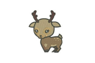 A Fresh Take on the Baby Deer Cartoon Embroidery Design