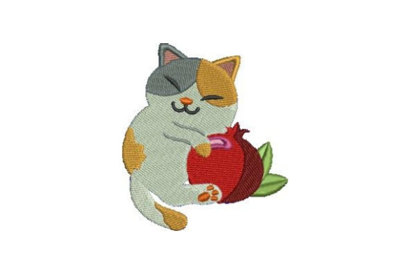 Cat Hugging Pomegranate Embroidery Design Review