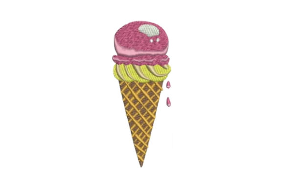 Ice Cream Cone Dripping: A Sweet Embroidery Design for Handmade Gifts
