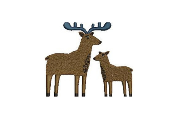 Mom and Baby Mooses Review for Holiday Embroidery